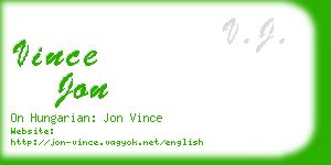 vince jon business card